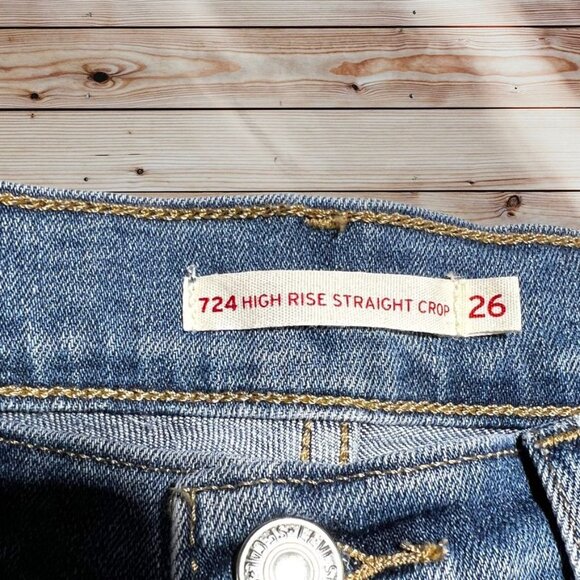 Levi's 724 Straight Leg Crops Waist 26 - Picture 3 of 11
